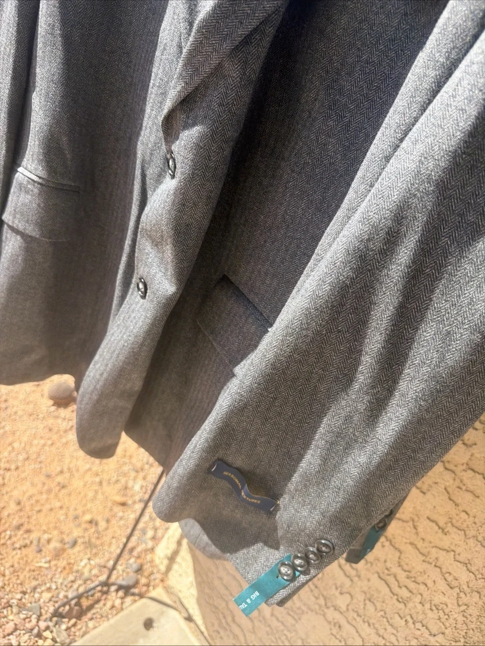 Stafford Gray Charcoal HB Blazer Jacket 58 L $188 Big & Tall